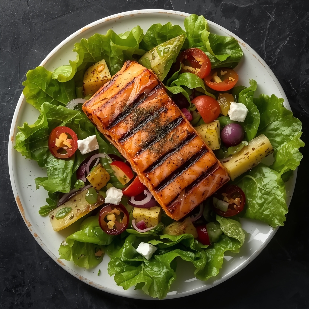 Grilled Salmon Salad Nanny's Pavillon